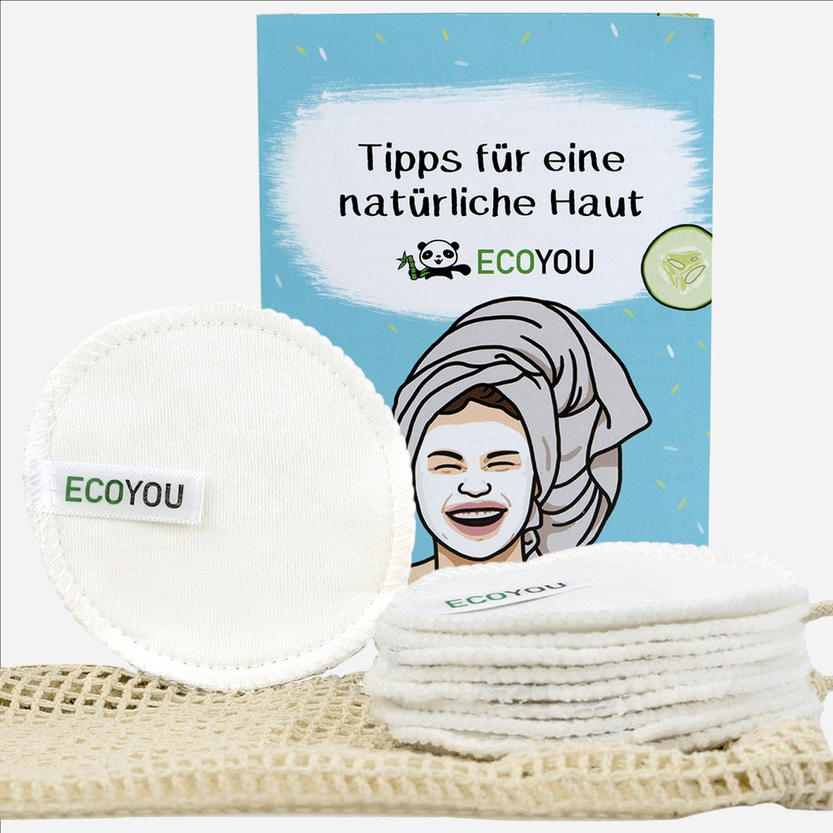 Waschbare Abschminkpads Bio Baumwolle 10 Pads - EcoYou