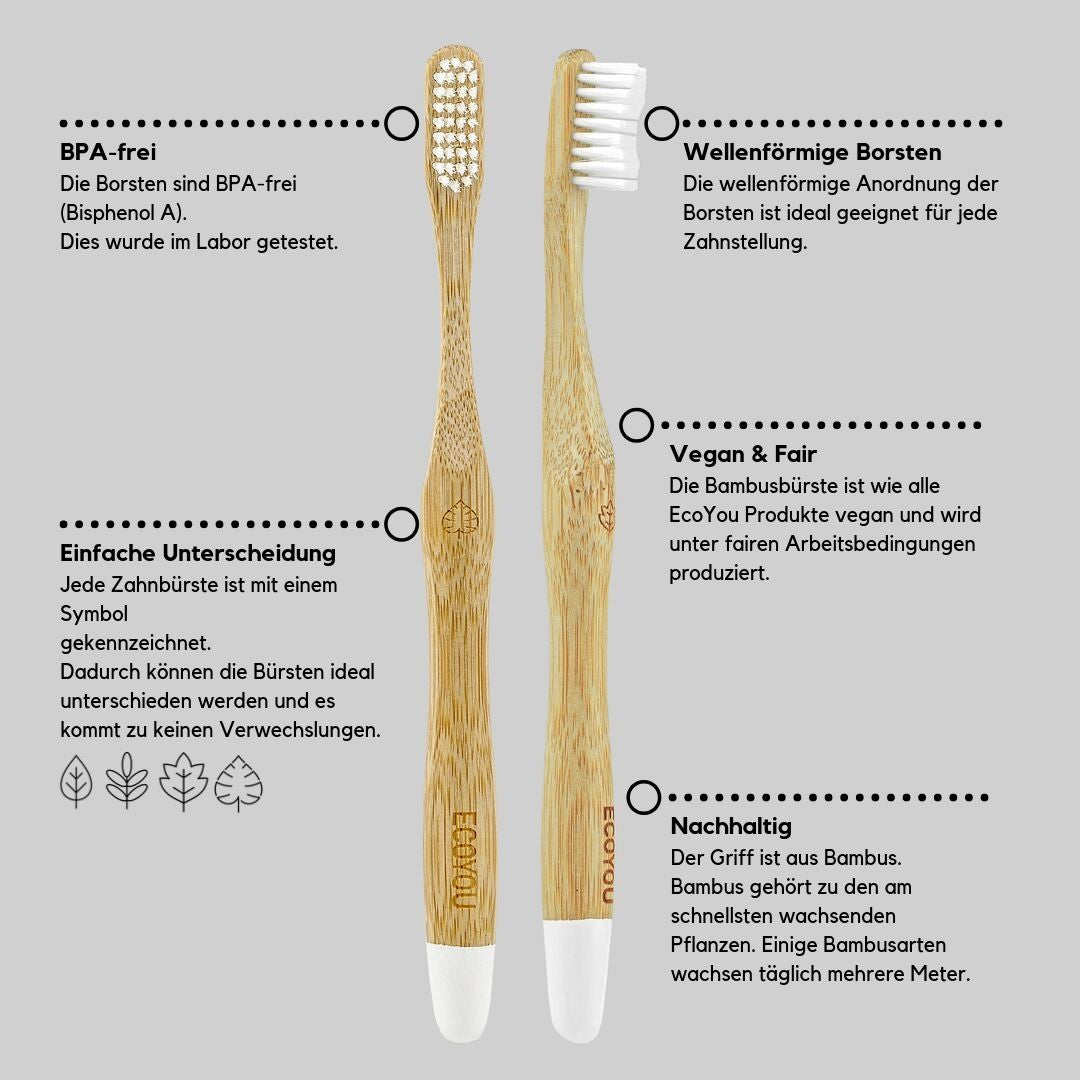 Bambus Zahnbürsten - 4er Set - EcoYou