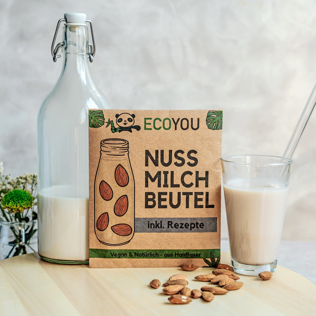 Nussmilchbeutel aus Hanf inkl. Rezepte - EcoYou