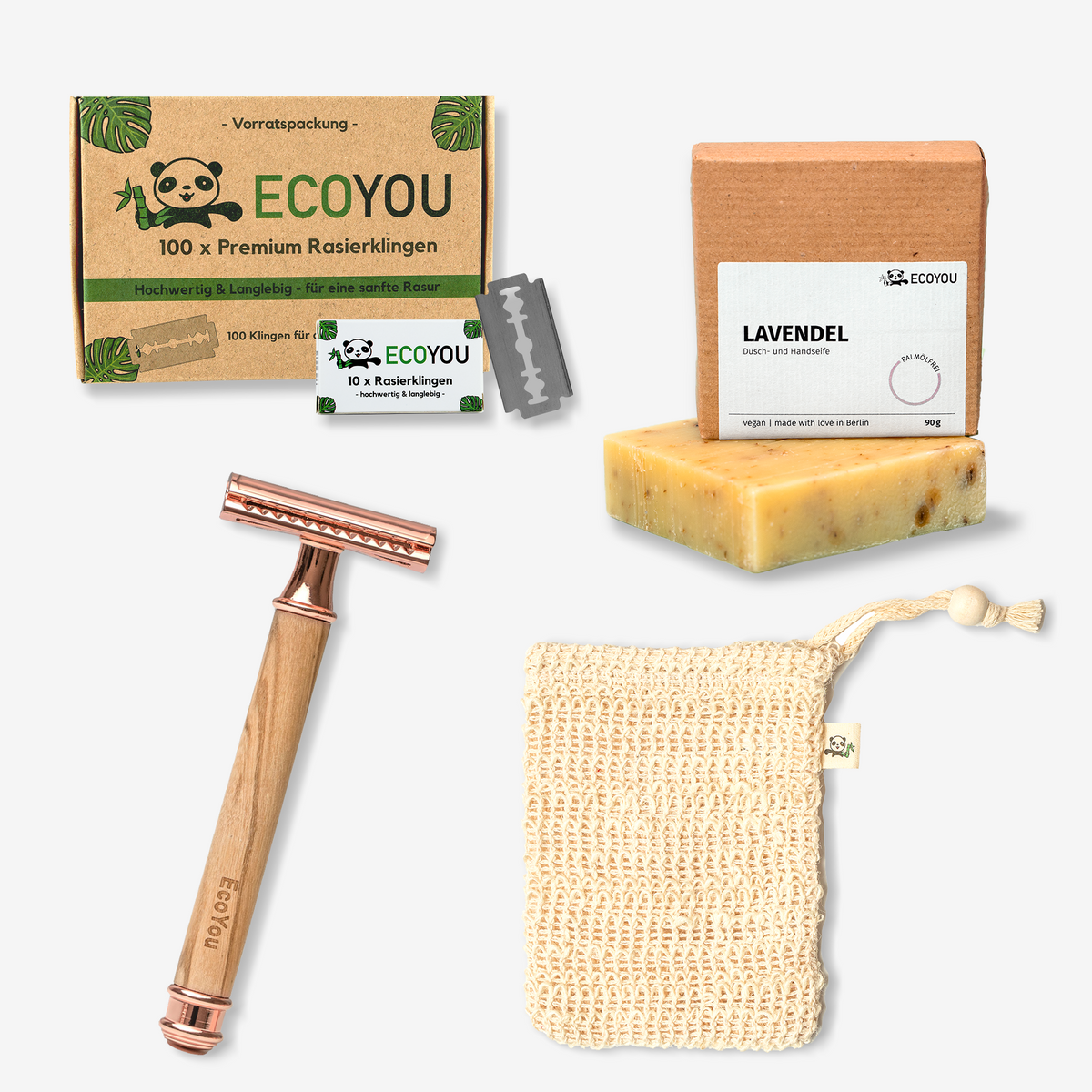 Rasierset - Rasierhobel Rose - EcoYou