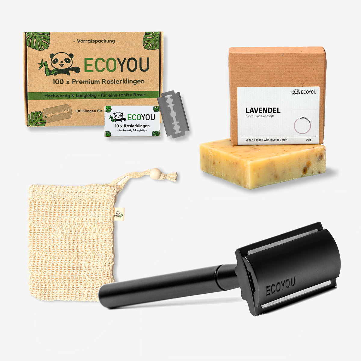 Rasierset - Rasierhobel Black Metallic - EcoYou