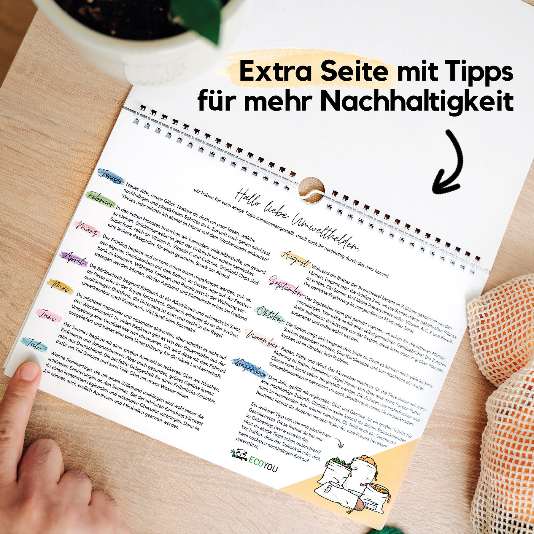 Saisonkalender für Obst und Gemüse A4 - EcoYou