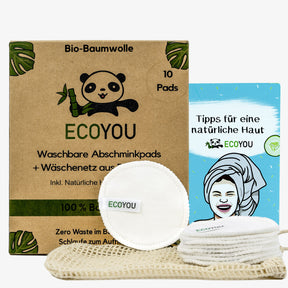 Waschbare Abschminkpads Bio Baumwolle 10 Pads - EcoYou