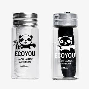 Zahnseide mit Bambus Aktivkohle im Glasflakon - 30m - EcoYou